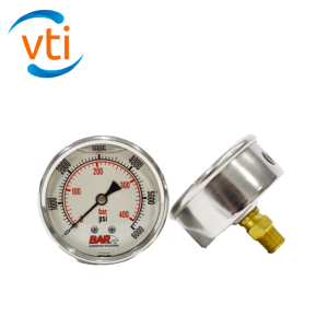 Liquid Filled Pressure Gauge, Rear Entry, 6000psi